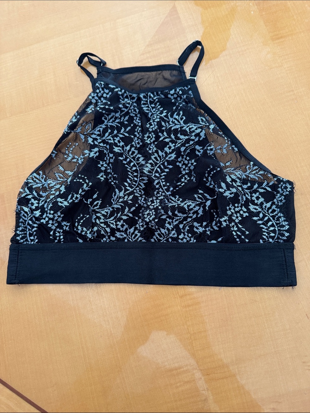 Hanky panky Black Lace High-Neck Bralette Top size m